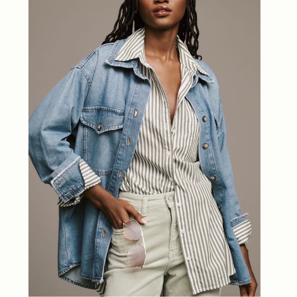 Pilcro Oversized Denim Buttondown Shirt